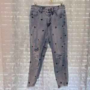 tinseltown butterfly patched pants, size 7